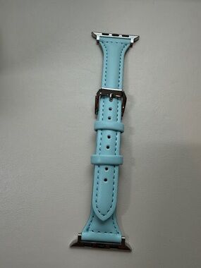 Hula Honey Light Blue Leather Replacement Watch Band for Smartwatches